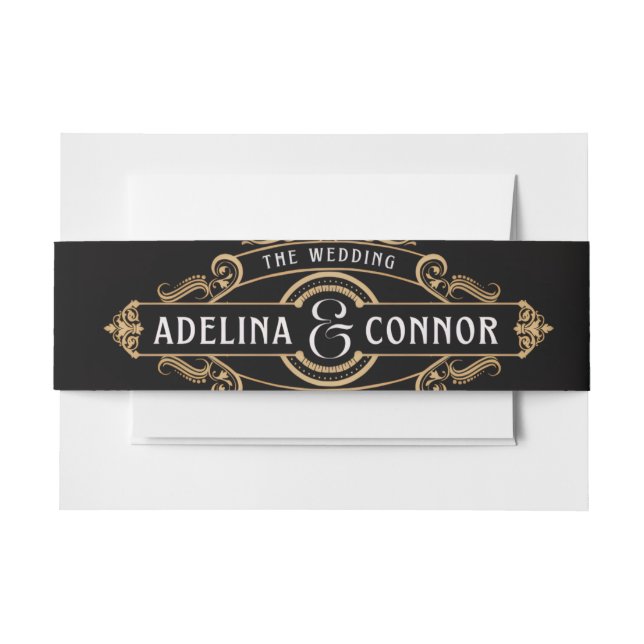 Wedding Bell Band Invitation – Elegant Celebration Invitation Belly Band (Front Example)