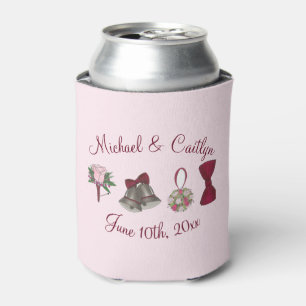 Wedding Bells Boutonniere Bouquet Bowtie Shower Can Cooler