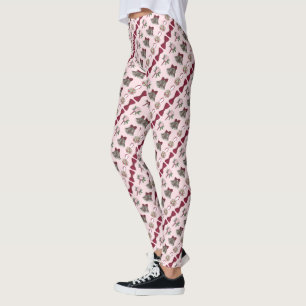 Wedding Bells Bridal Rose Flower Bowtie Leggings