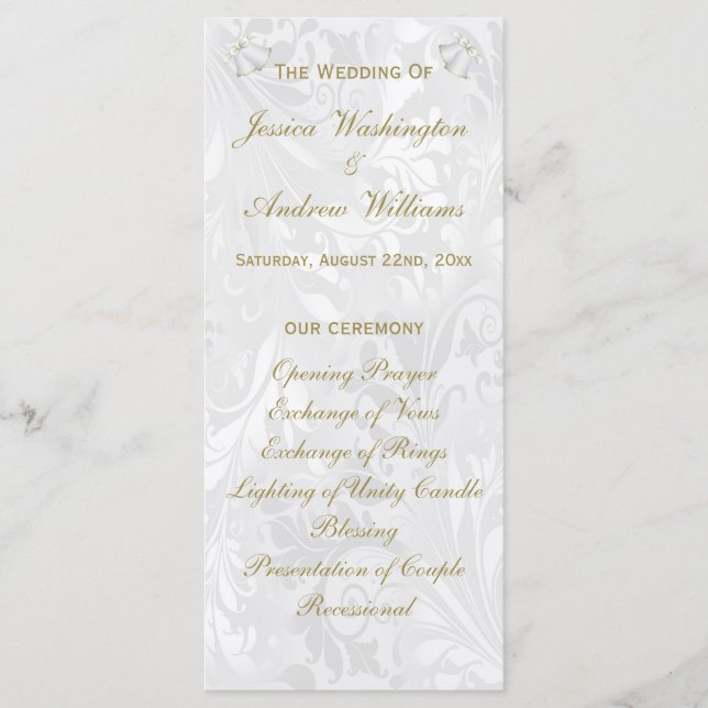 Wedding Bells & Champagne Flutes Wedding Program Programme (Front)