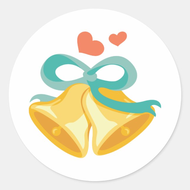 Wedding Bells Classic Round Sticker (Front)