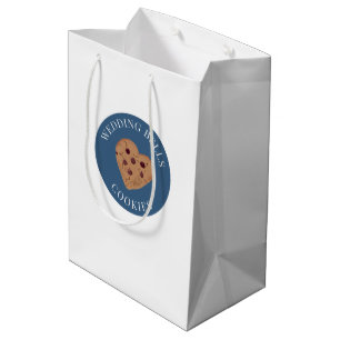 Wedding Bells Cookies Blue White Bridal Showers Medium Gift Bag