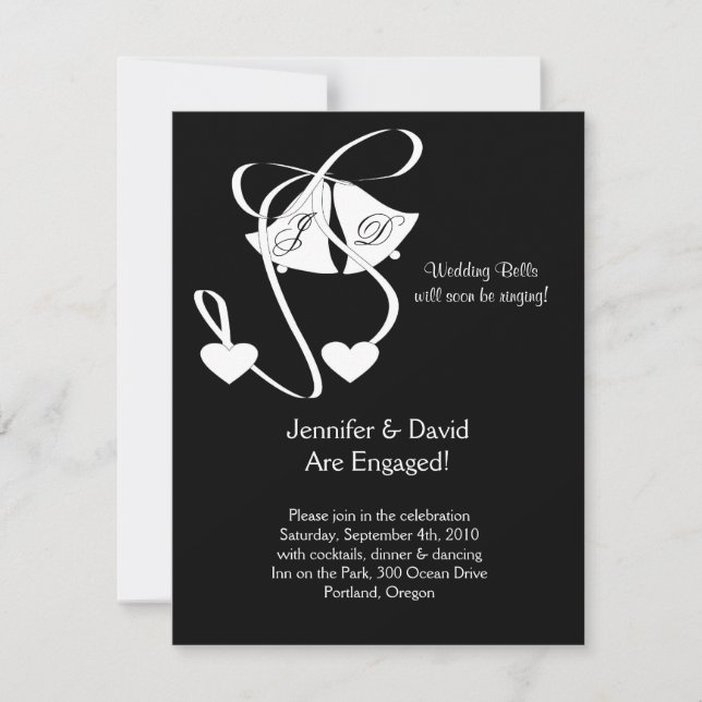 Wedding Bells Engagement Invitation (Front)