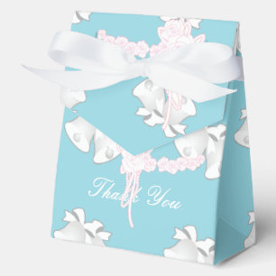 Wedding Bells Floral Pastel Blue Thank You    Favour Box