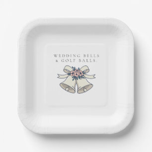 'Wedding Bells & Golf Balls' Golf Course Wedding Paper Plate