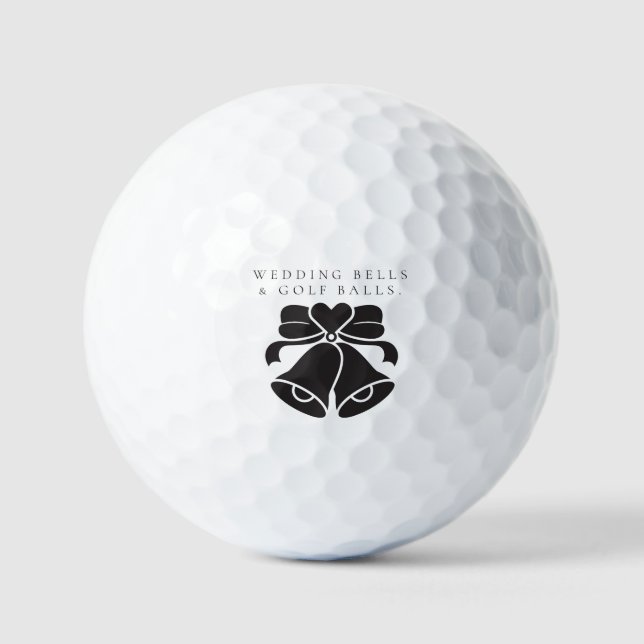 'Wedding Bells & Golf Balls' Wedding Favor Gift  Balls (Front)