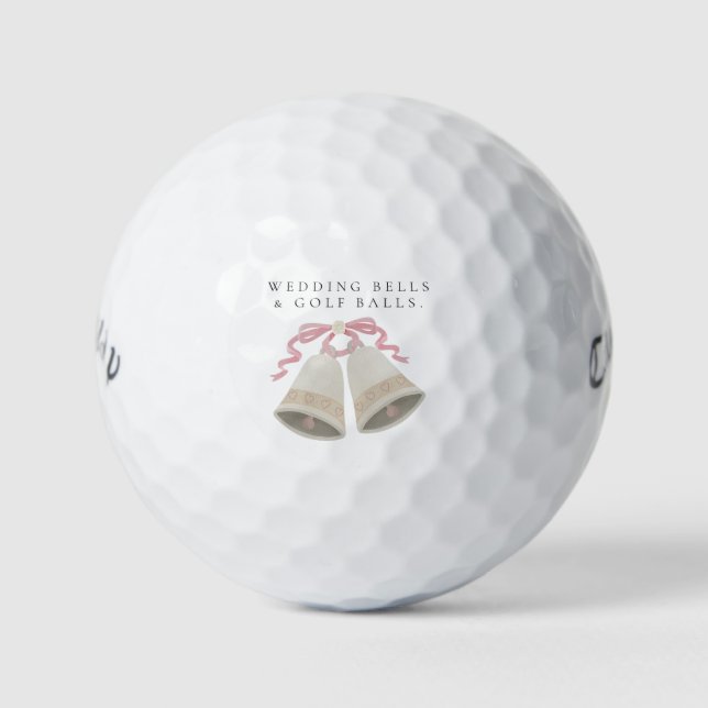 'Wedding Bells & Golf Balls' Wedding Favour Gift  Balls (Front)