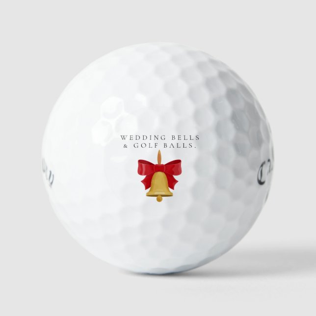 'Wedding Bells & Golf Balls' Wedding Favour Gift  Balls (Front)