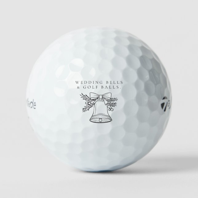 'Wedding Bells & Golf Balls' Wedding Favour Gift  Balls (Front)