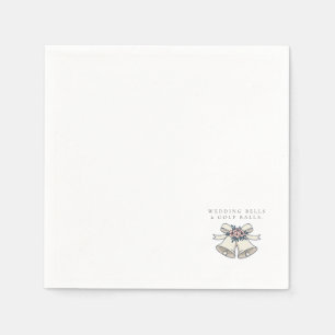 'Wedding Bells & Golf Balls' Wedding Favour Gift  Napkin