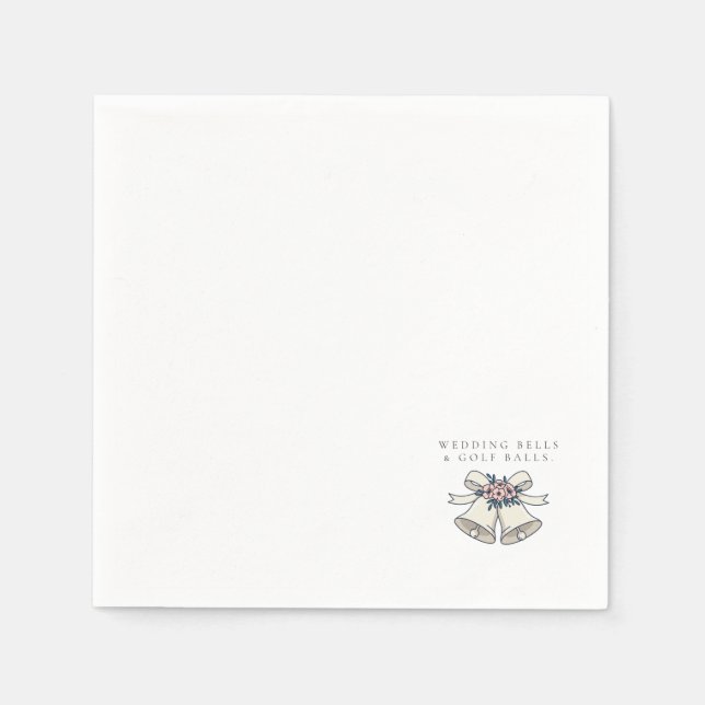 'Wedding Bells & Golf Balls' Wedding Favour Gift  Napkin (Front)