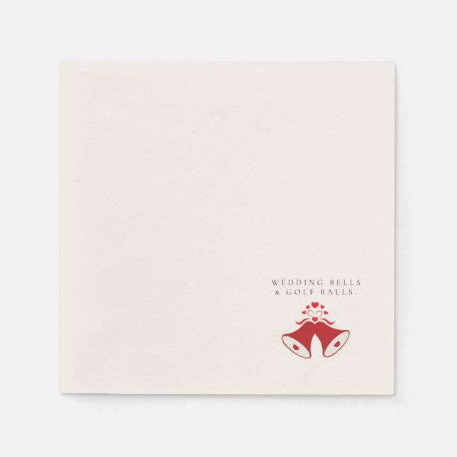 'Wedding Bells & Golf Balls' Wedding Favour Gift  Napkin (Front)