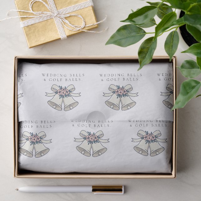 'Wedding Bells & Golf Balls' Wedding Favour Gift  Tissue Paper (Gift)