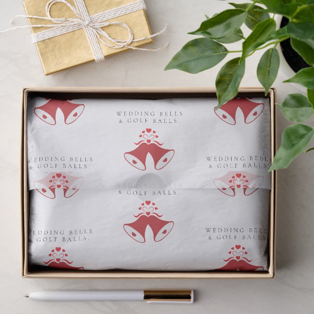 'Wedding Bells & Golf Balls' Wedding Favour Gift  Tissue Paper (Gift)