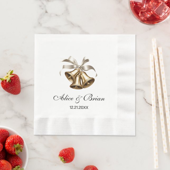 Wedding Bells Reception Cocktail Napkin (Insitu)