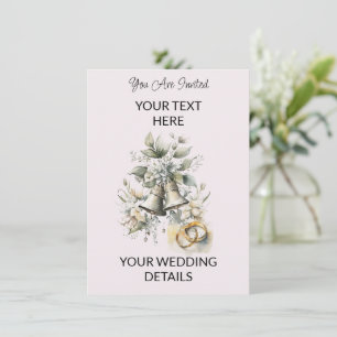 Wedding Bells Watercolor Wedding Invitation