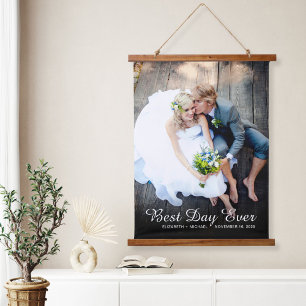 Wedding Best Day Ever Photo Hanging Tapestry