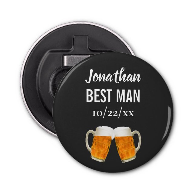 Wedding Best Man Bachelor Party Favour Beer Cheers Bottle Opener (Front)