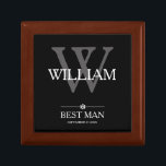 Wedding Best Man Gift Custom Name Elegant Cool  Gift Box<br><div class="desc">Wedding Best Man Gift Custom Name Elegant Cool Keepsake Gift Box. Click personalise this template to customise it with your monogram last name initial, your first name and date quickly and easily. Matching Best Man Gift items in Best Man Collections in this store. Ships Worldwide fast. Wedding Best Man Gift...</div>