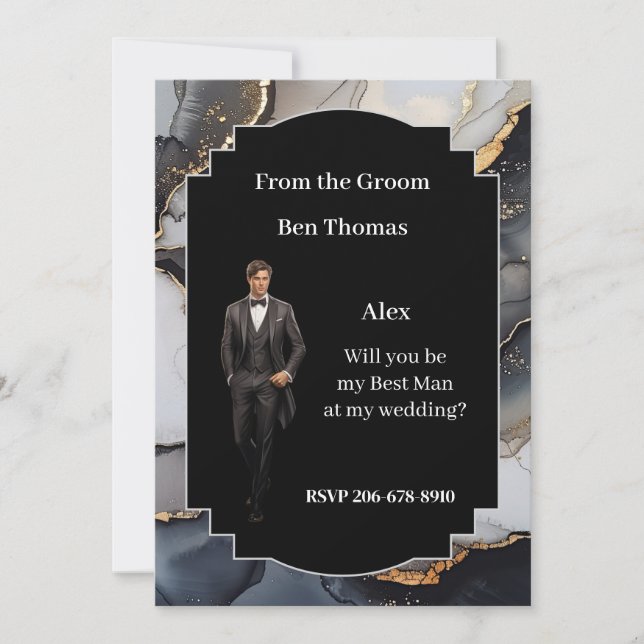 Wedding Best Man Invitation (Front)