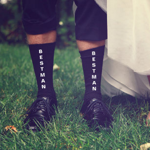 Wedding Best Man Personalised Black Socks