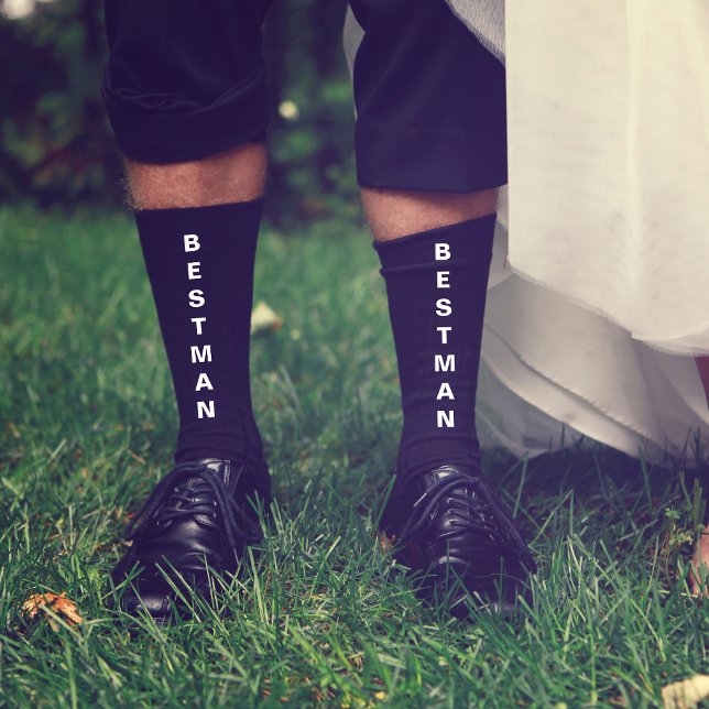 Wedding Best Man Personalised Black Socks (Creator Uploaded)
