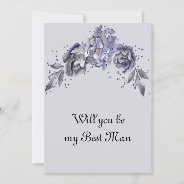 Wedding "Best Man" Request Slate Blue Series (Front)