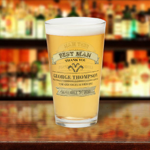 Wedding Best Man Vintage Classic Simple Glass