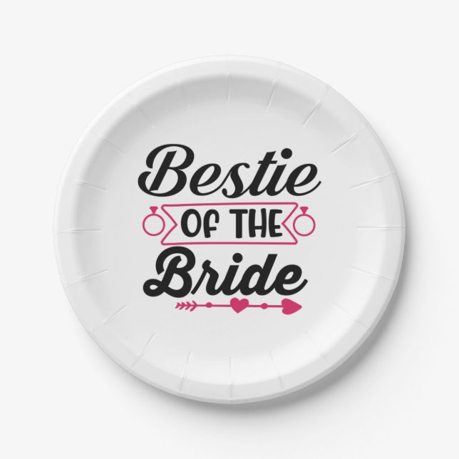 Wedding Bestie Of The Bride Paper Plate (Front)