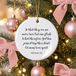 Wedding Bible Verse Matthew 19:6 Photo Ceramic Tree Decoration