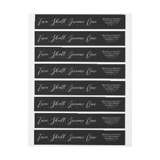 Wedding Bible Verse Two Shall Become One Script Wrap Around Label