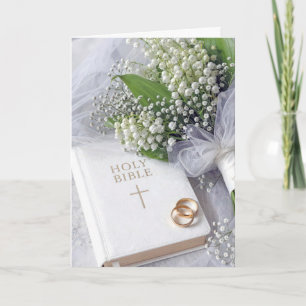 Wedding Bible with Lily of the Valley Bouquet Card