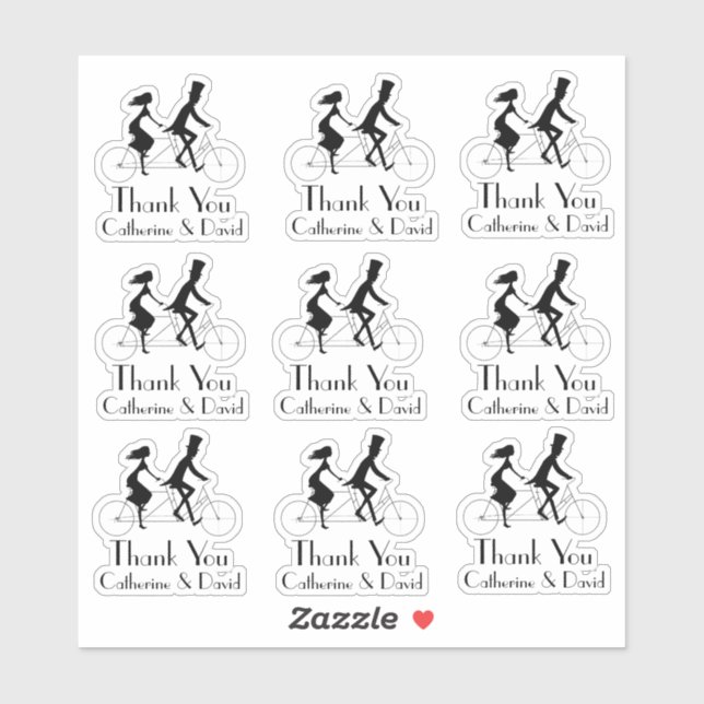 Wedding Bicycle Thank You Set (Sheet)