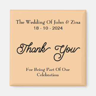 Wedding Big Calligraphy Thank You Magnet