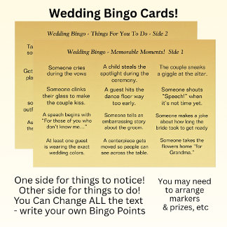 Wedding BINGO! Game for Guests Card