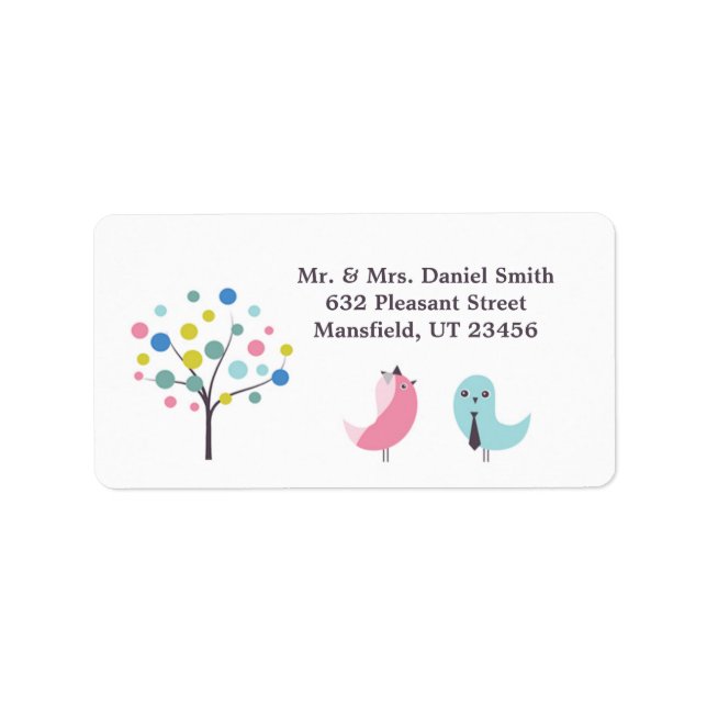 Wedding Birdies Shipping Address Label (Front)