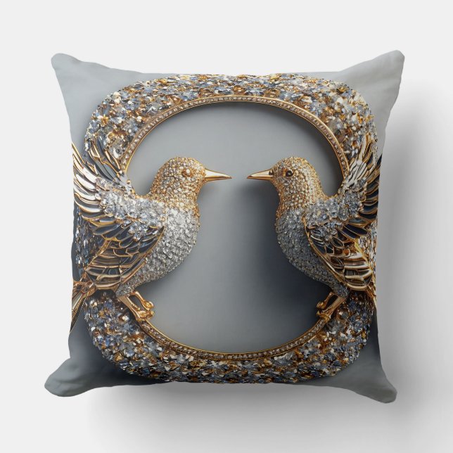 Wedding Birds Romance Cushion (Front)