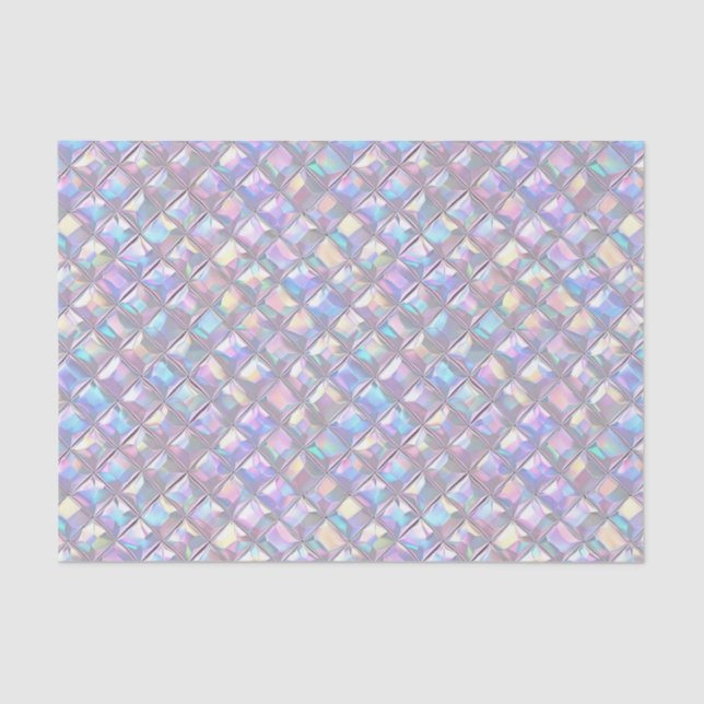 Wedding Birthday Decoupage Iridescent Geometric 3 Tissue Paper (Front)