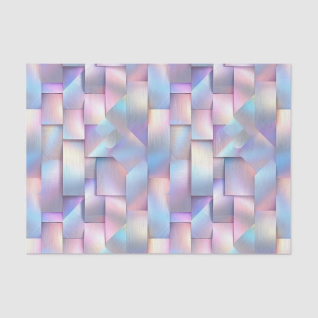 Wedding Birthday Decoupage Iridescent Geometric 5 Tissue Paper (Front)