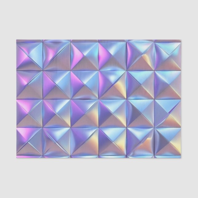 Wedding Birthday Decoupage Iridescent Geometric Tissue Paper (Front)