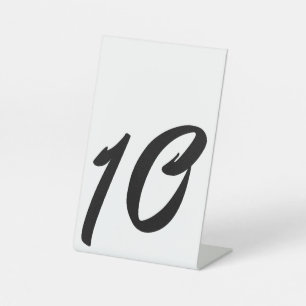 Wedding Black Table Number 10 Pedestal Sign