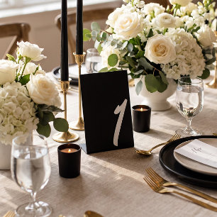 Wedding Black Table Number 1 Pedestal Sign