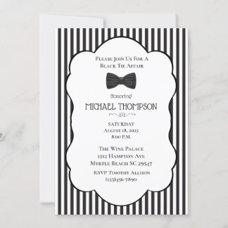 Wedding Black Tie Affair Bachelor Party Invitation
