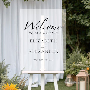 Wedding Black & White Acrylic Welcome Sign