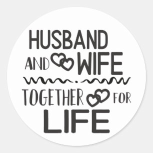 Wedding Black White Bride Groom Love Anniversary Classic Round Sticker