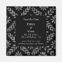 Wedding Black & White Elegant Save the Date 