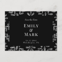 Wedding Black & White Elegant Save the Date 