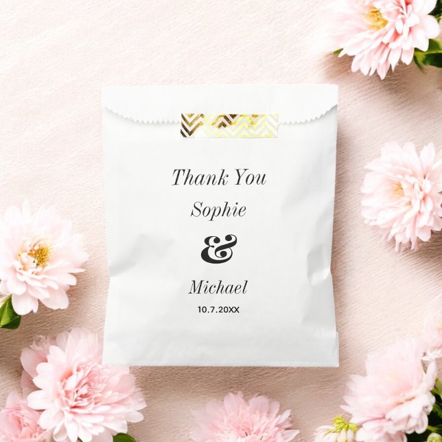 Wedding Black White Minimalist Favour Bags (Creator Uploaded)