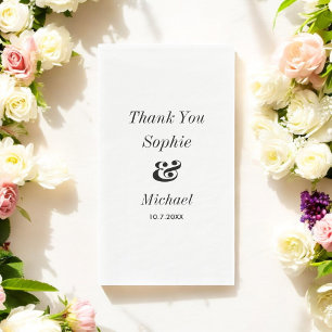 Wedding Black White Napkin