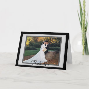 Wedding Black White Photo Thank You Cards